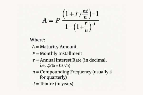 RD Calculator Formula